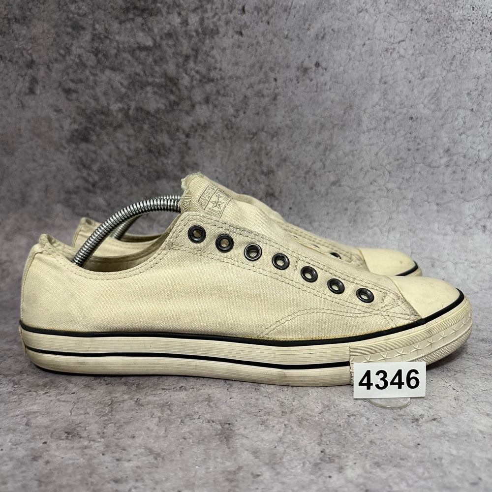 Converse John Varvatos Men 10.5 Natural Laceless Low Top 114283 All Star Sneaker
